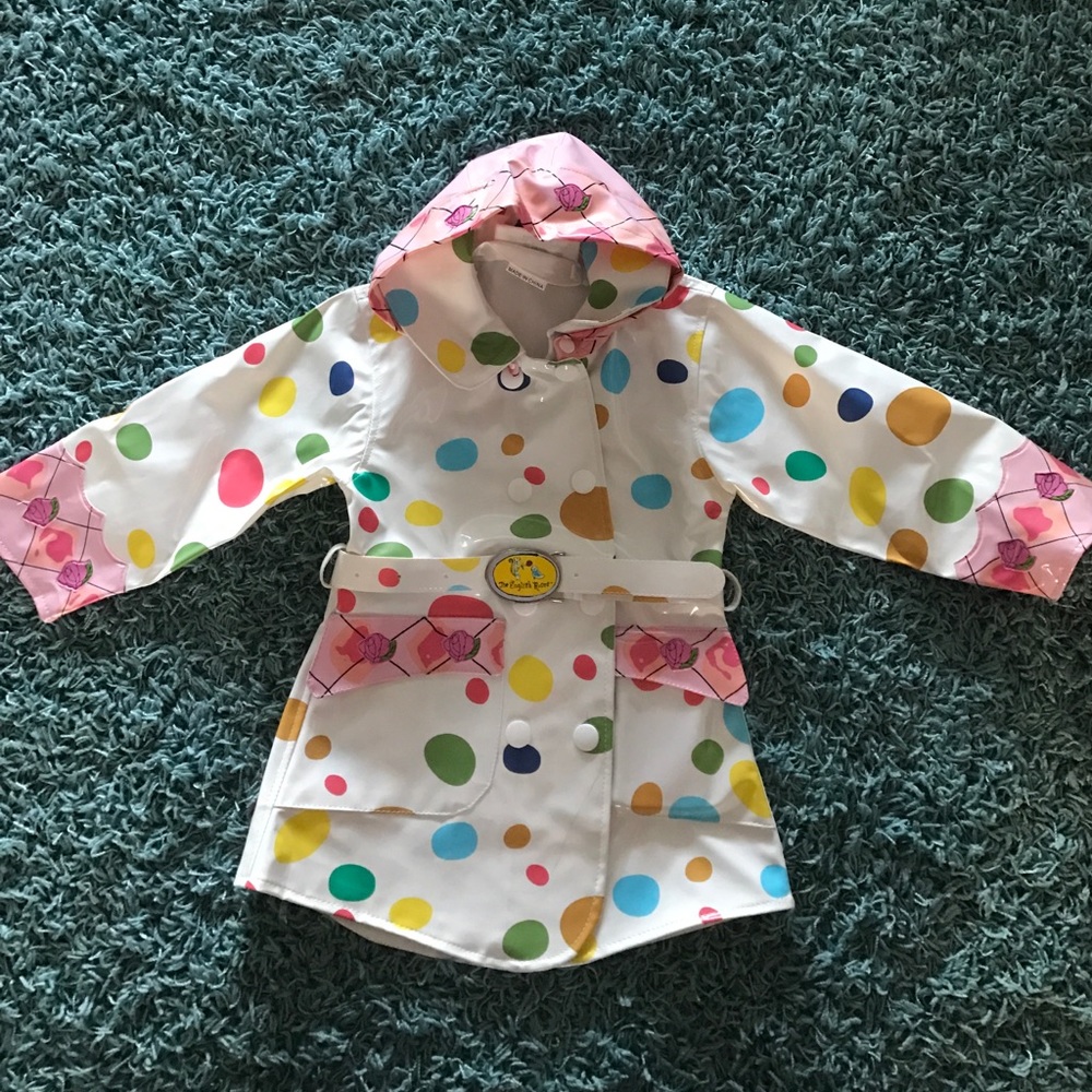 Girls polka dot rain coat